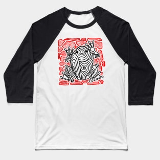 Frog Toad Rock Tribal Tattoo Art Red Black Baseball T-Shirt